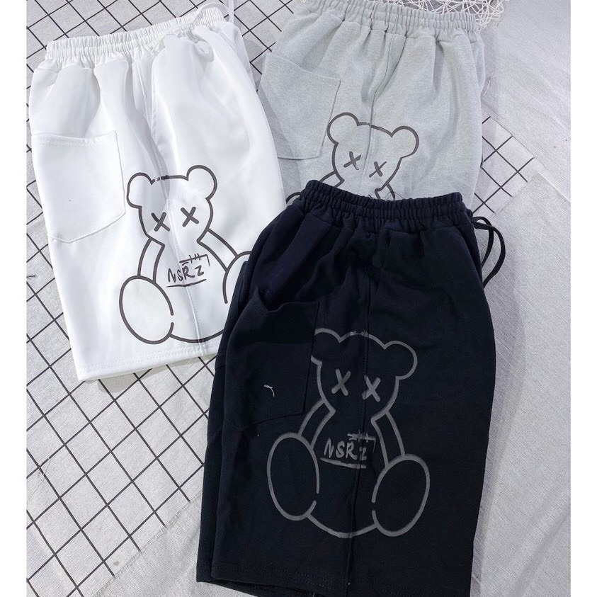 Quần đùi gấu chất dày may kỹ, quần short đùi nam nữ