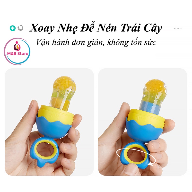 Túi Nhai Ăn Dặm, Trái Cây Chống Hóc Silicon, Bộ Gồm 3 Túi Lưới - KUB