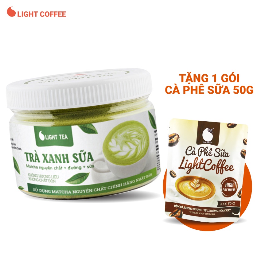 [Mã BMBAU50 giảm 7% đơn 99K] Bột trà xanh sữa, matcha chính hãng Nhật Bản, thơm ngon, tiện lợi Light Coffee - Hũ 230g