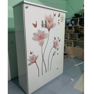 Tủ quần áo nhựa dày 2cm chắc chắn 115x165x50x47 màu trắng 2 cánh lớn 4 cánh nhỏ(Freeship HCM)