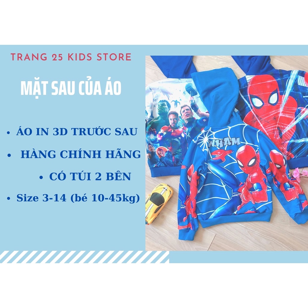 Áo Khoác Siêu Nhân Bé Trai Người Nhện Marvel Siêu Anh Hùng AKT01-2