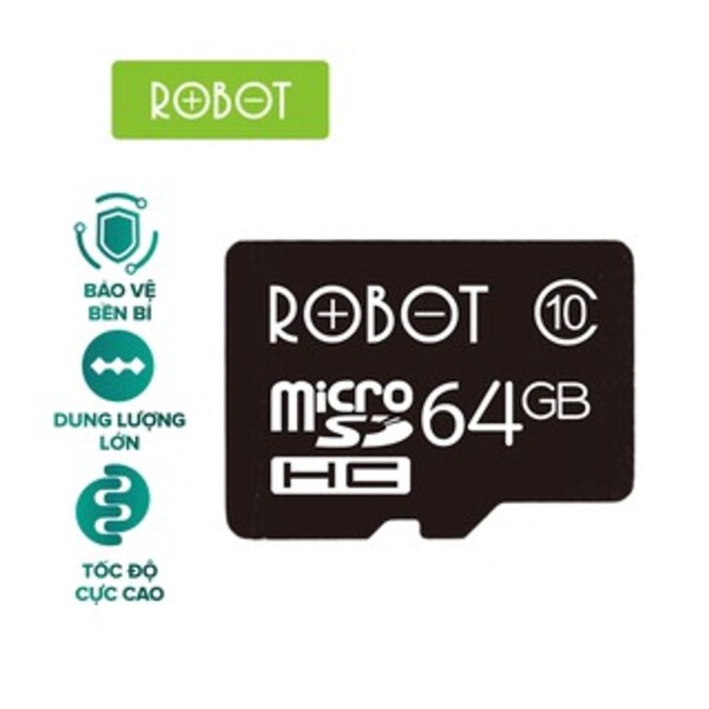 Thẻ Nhớ Micro SD ROBOT TF Card 32Gb/64Gb Class 10 - Hàng chính hãng