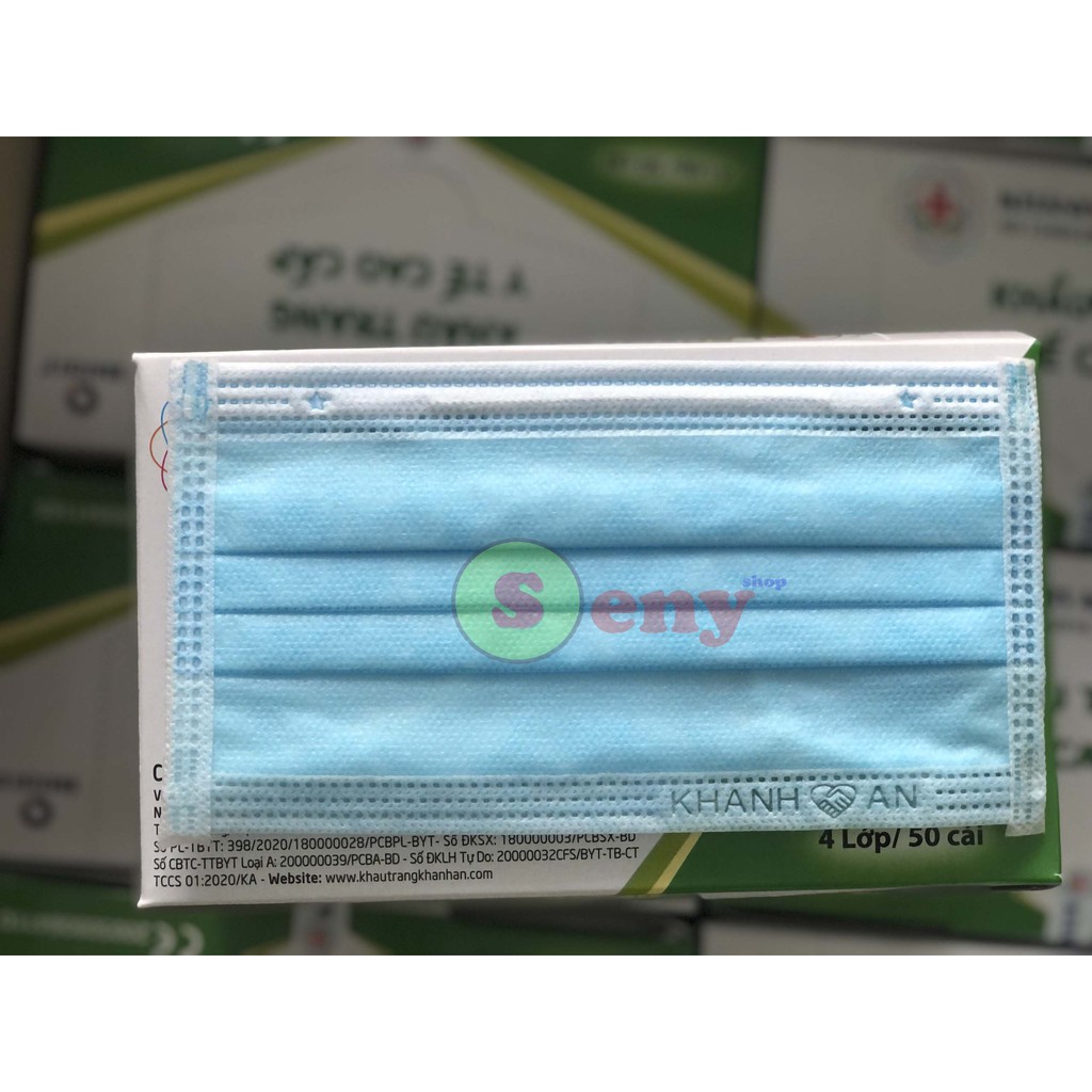 [Mã SKAMLTS7 giảm 10% đơn 150K] [Mã giảm 15K đơn 50K] Khẩu trang y tế 4 lớp Khánh An Hộp 50 cái - Màu xanh | BigBuy360 - bigbuy360.vn