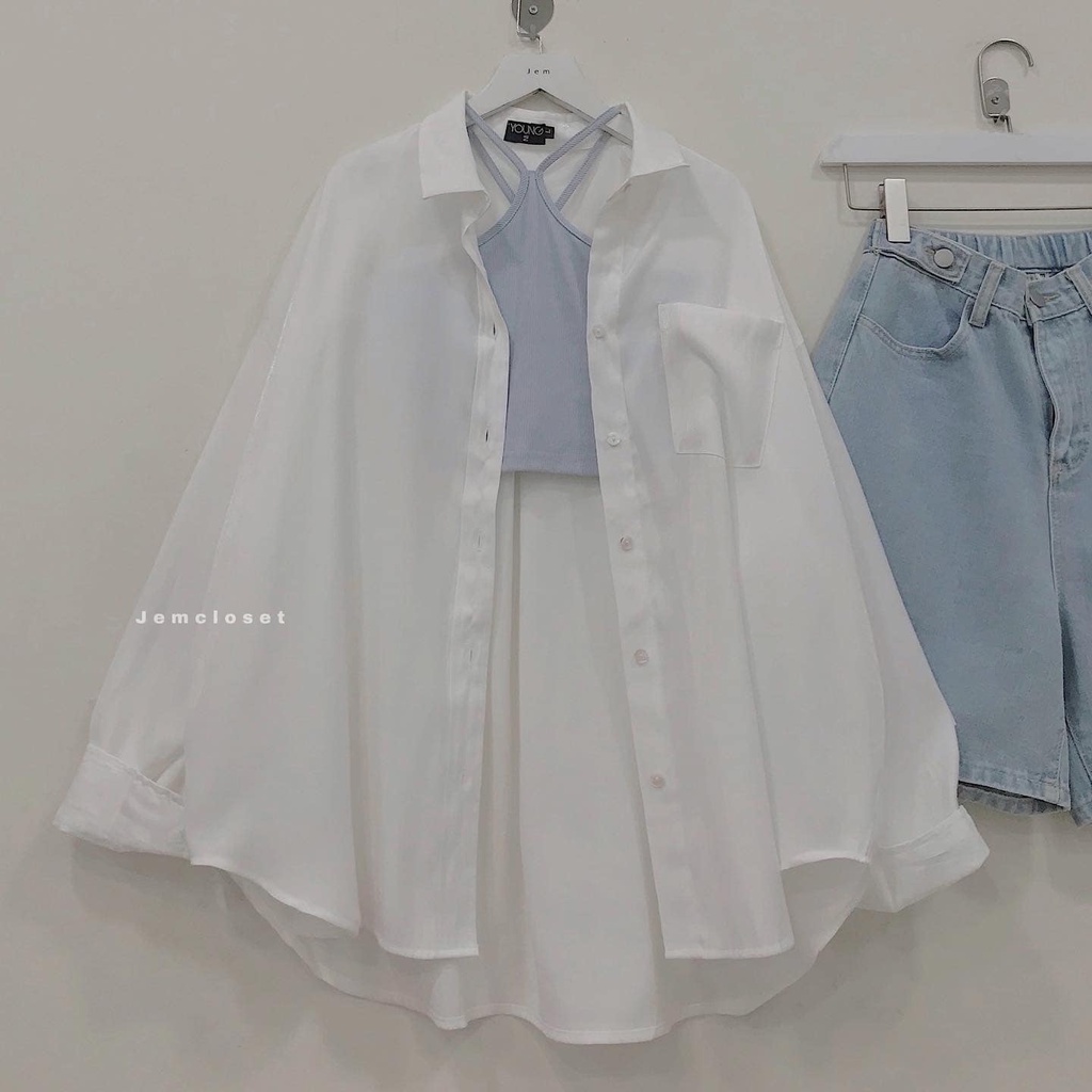 Áo Sơ Mi Nữ Form Rộng Tay Dài JEM CLOSET Nhiều Màu Tone Da ROCES 10385