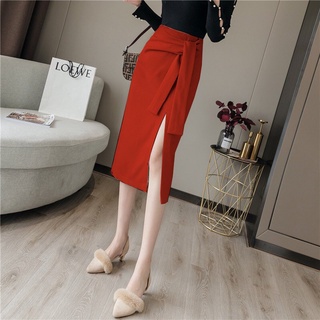 Chân váy xẻ tà cột nơ cao cấp