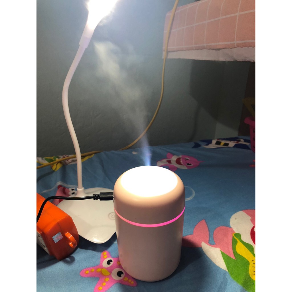 Máy Phun Sương Mini H2O Đèn LED Xoay Vòng 7 Màu Ấn Tượng Tạo Độ Ẩm Khuếch Tán Tinh Dầu 320ml - UNICORN STORE