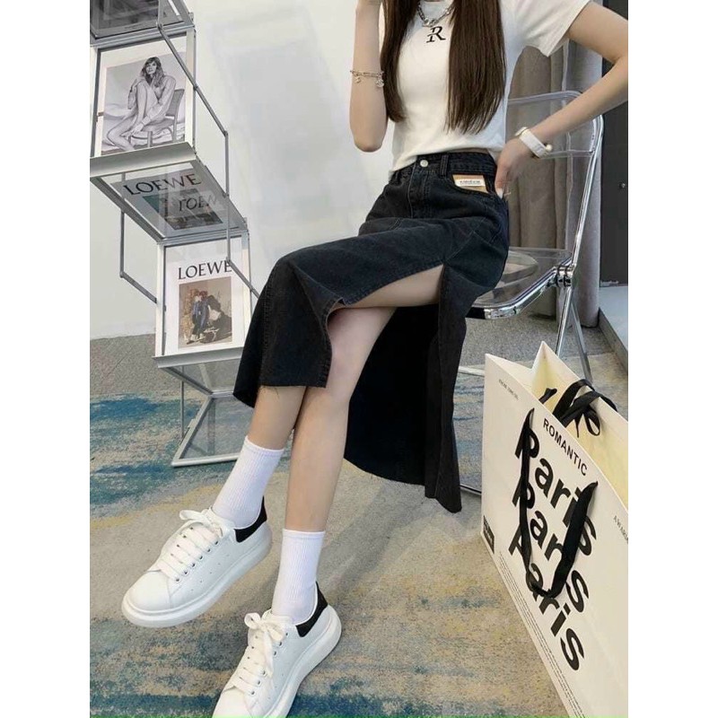 chân váy jean chữ A dài xẻ lai styleulzzang siêu đẹp ạ ( hình thật 100%) | BigBuy360 - bigbuy360.vn
