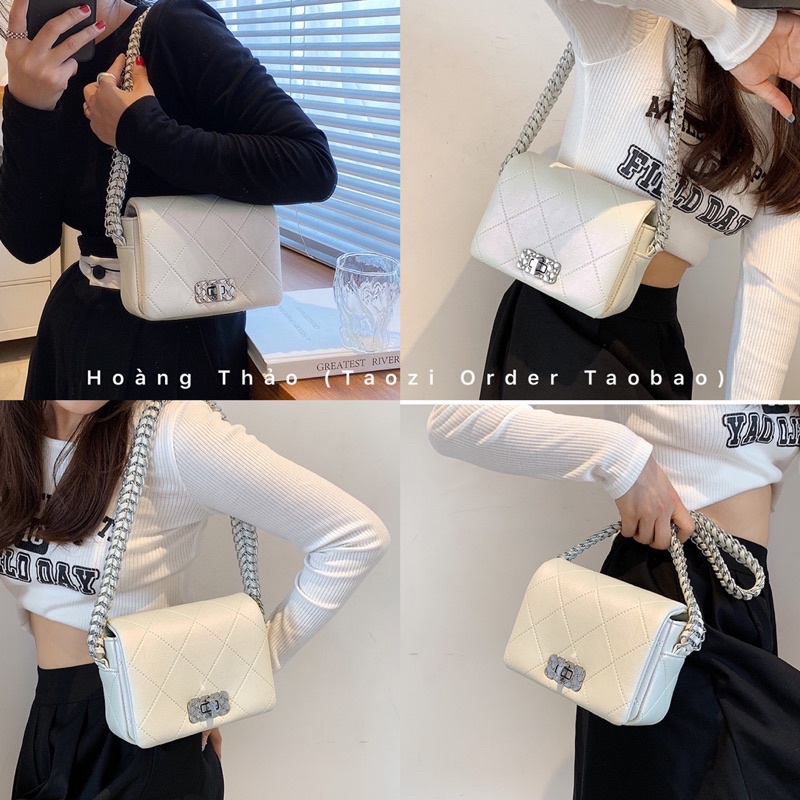 Túi đeo vai kẹp nách thiết kế dây xích lớn kiểu mới phong cách hàn