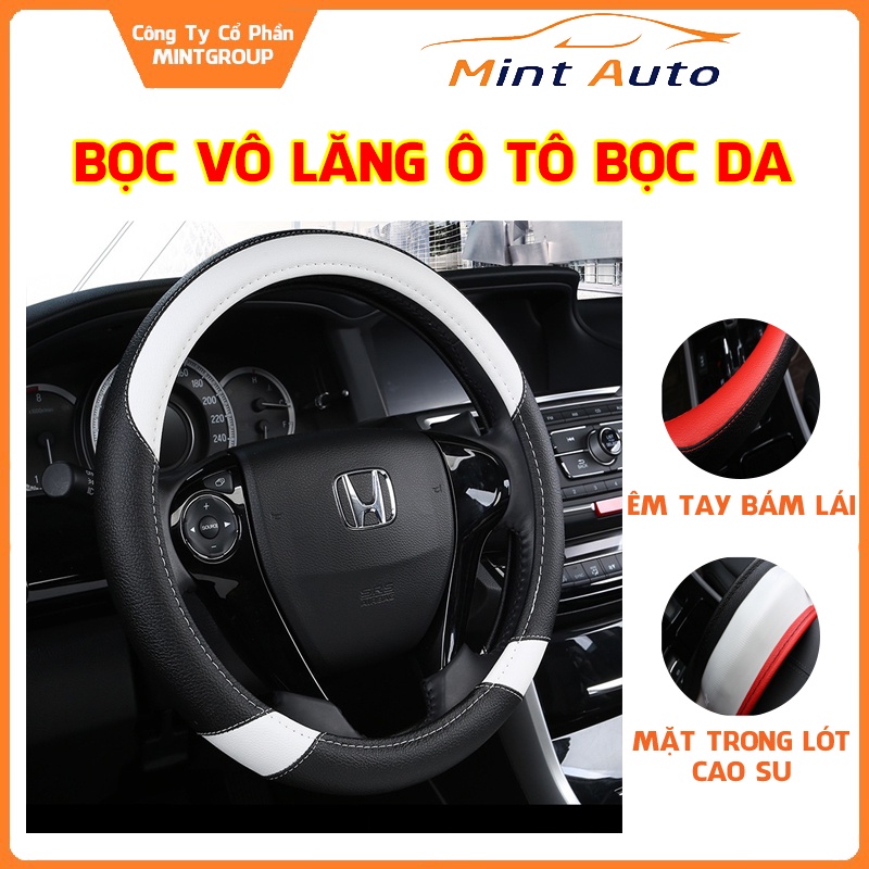 Bọc vô lăng xe ô tô xe hơi xe tải xe khách xe con bằng da PU cao cấp mềm mịn BV001