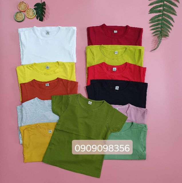 Áo thun trơn bé trai bé gái premium cotton siêu đẹp by caremrem