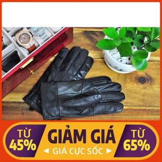 [SALE SẬP SÀN 60%][FREE SHIP]  80k Găng tay DA CỪU nam cảm ứng lót Lông - Găng tay giữ ấm