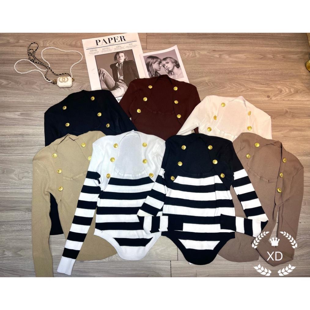 Áo len nữ kiểu, áo len tay dài phối cúc vàng sáng choang gấu vạt style cực đẹp lên form cá tính hàng quảng châu loại 1 | BigBuy360 - bigbuy360.vn