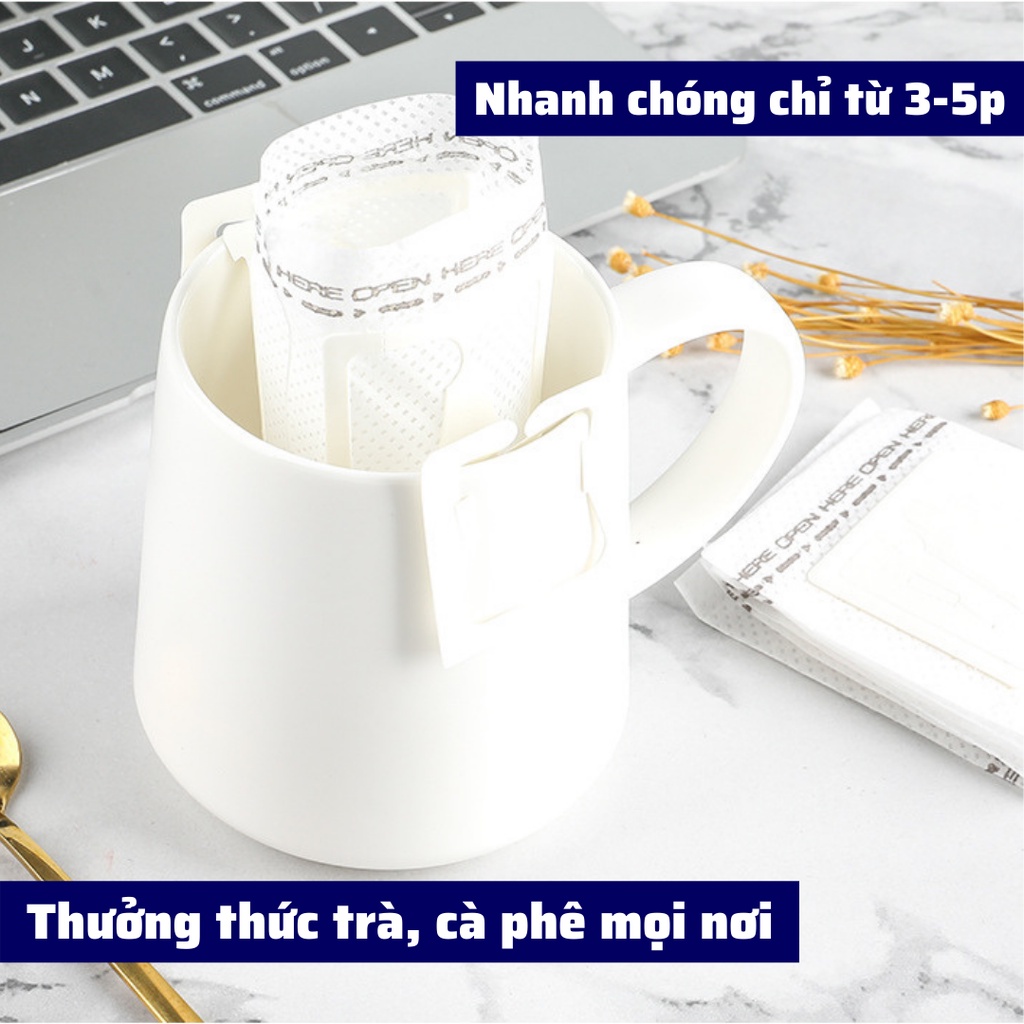 Vỏ phin giấy cafe [SET 100 cái] túi lọc pha trà cà phê rang xay Robusta và Arabica pha phin nhỏ gọn mang đi du lịch