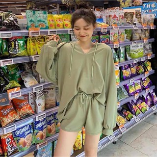 SET ÁO HOODIE+QUẦN SHORT NỈ DA CÁ