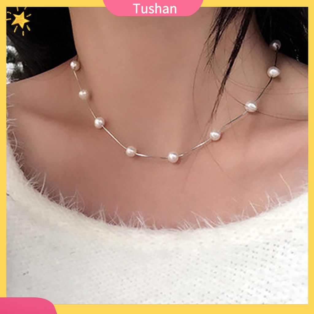 Vòng cổ ngắn phối hạt ngọc trai thời trang