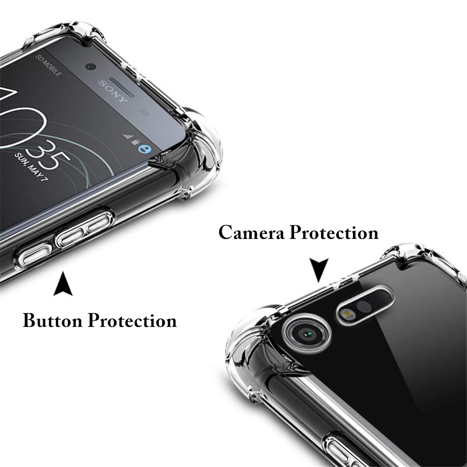 Ốp điện thoại chống sốc trong suốt cho Sony Xperia XZ XZS XZ1 XZ2 XZ3 Premium XA XA1 XA2 XA3 X peria1