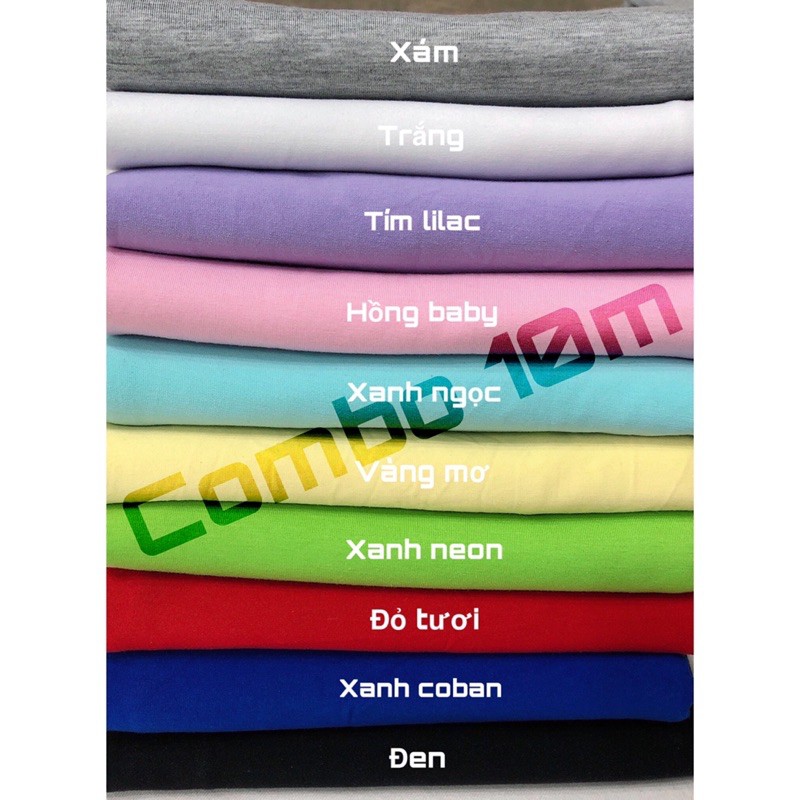 COMBO 10M VẢI THUN COTTON TRƠN 4 CHIỀU