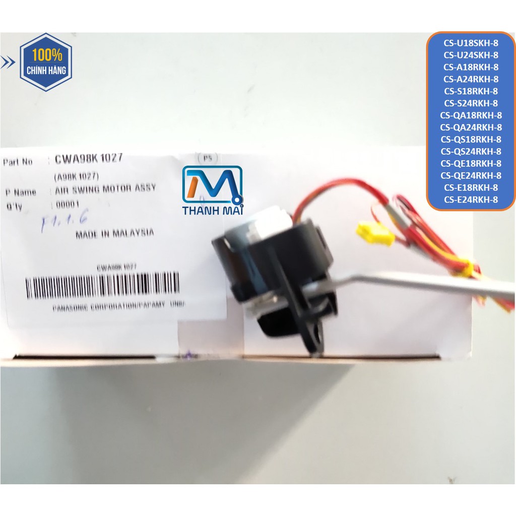 Motor đảo gió (trái phải) Máy lạnh Panasonic CS-U18SKH-8// U24SKH-8 // A18RKH-8 // A24RKH-8 // S18RKH-8 // S24RKH-8