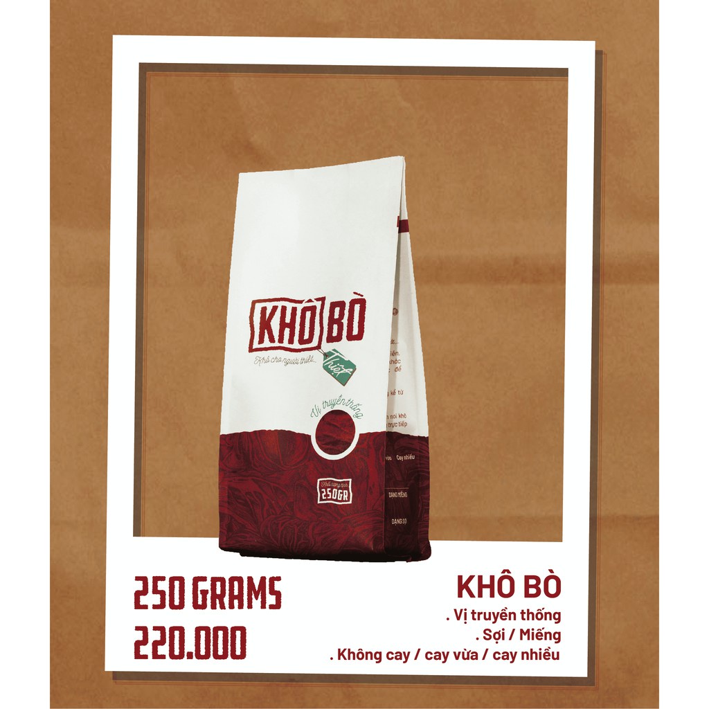[KHÔ THIỆT] Túi 250gr - KHÔ BÒ Sợi/Miếng Homemade - 3 Mức Cay1 | BigBuy360 - bigbuy360.vn