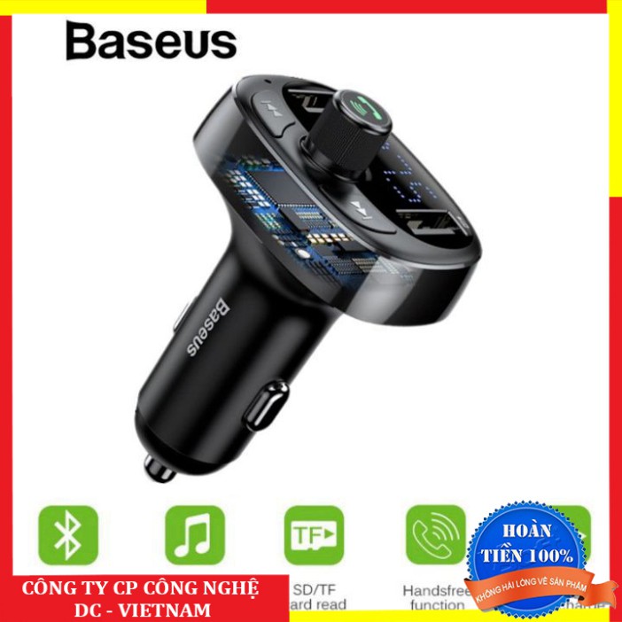 Sản phẩm  Tẩu nghe nhạc trên ô tô nhãn hiệu Baseus CCALL-TM01 Kết nối Bluetooth V4.2, cổng USB 3.4A ..