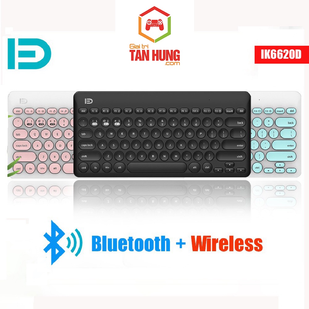 Bàn Phím Bluetooth + Wireless Forte iK6620d