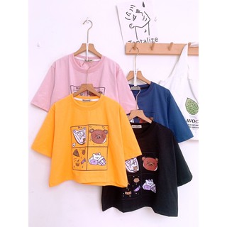 [Hình Thật] Áo thun Croptop tay lỡ Gấu