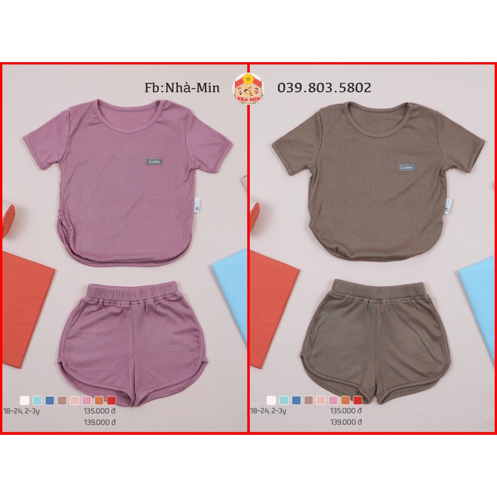 Bộ sporty cộc tay Cookie chất liệu: Air-cool Knitwear điều hòa nhiệt 4 mùa-HÀNG SALE | BigBuy360 - bigbuy360.vn