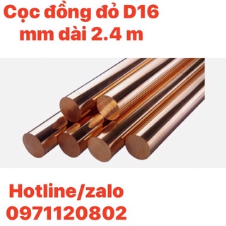 Cọc đồng đỏ tiếp địa D16 mm dài 2.4 m( đồng đỏ nguyên chất )