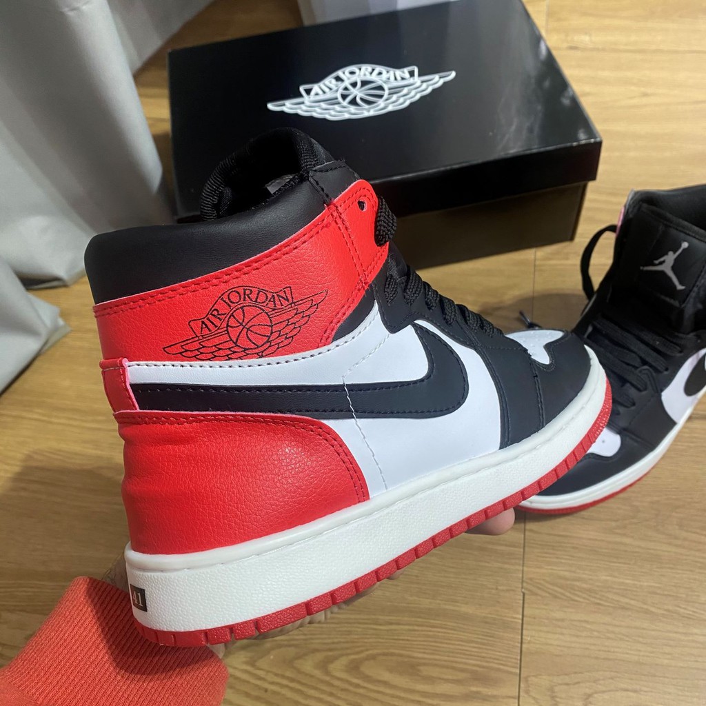 Giày jordan 1 cổ Cao❤️full bill + box❤️ jordan đen đỏ cổ cao [ảnh thật + video] jordan đỏ đen | BigBuy360 - bigbuy360.vn