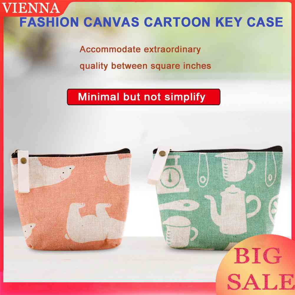 Ví Mini Đựng Tiền Xu Họa Tiết Hoạt Hình Phong Cách Hàn Quốc