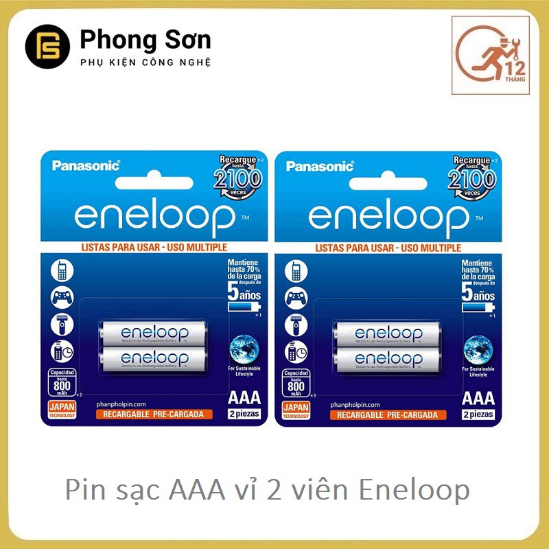 Combo Sạc Pin AA/AAA MQN06 Sanyo , Sạc nhanh, Tự ngắt + Pin Sạc AAA Eneloop