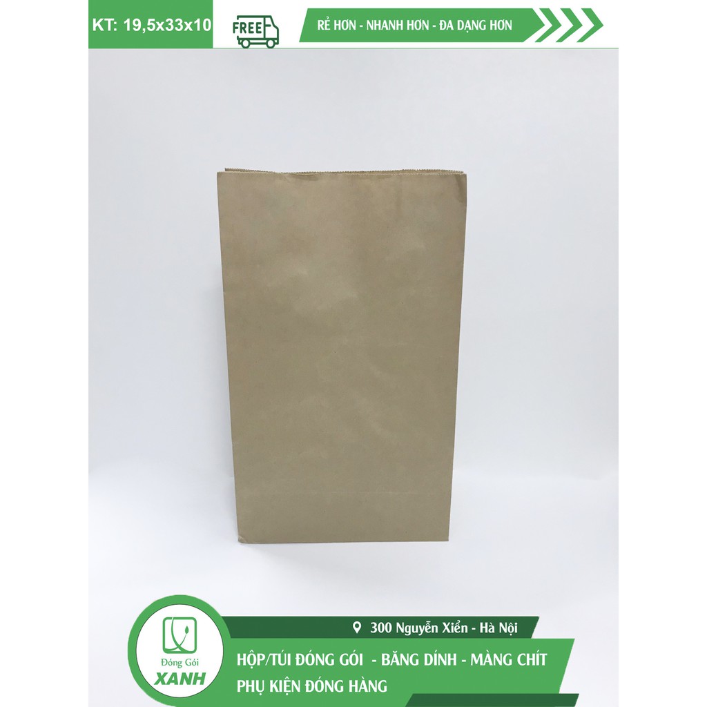 Sỉ 100 túi giấy Xi Măng V4 30x33 cm / 4kg (20x33x10 = Rộng x cao x cạnh hông)