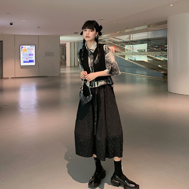 Áo Sơ Mi Ngắn Tay Nhuộm Màu Phong Cách Retro Thời Trang Mùa Hè Dễ Phối Đồ Dành Cho Nữ Mi