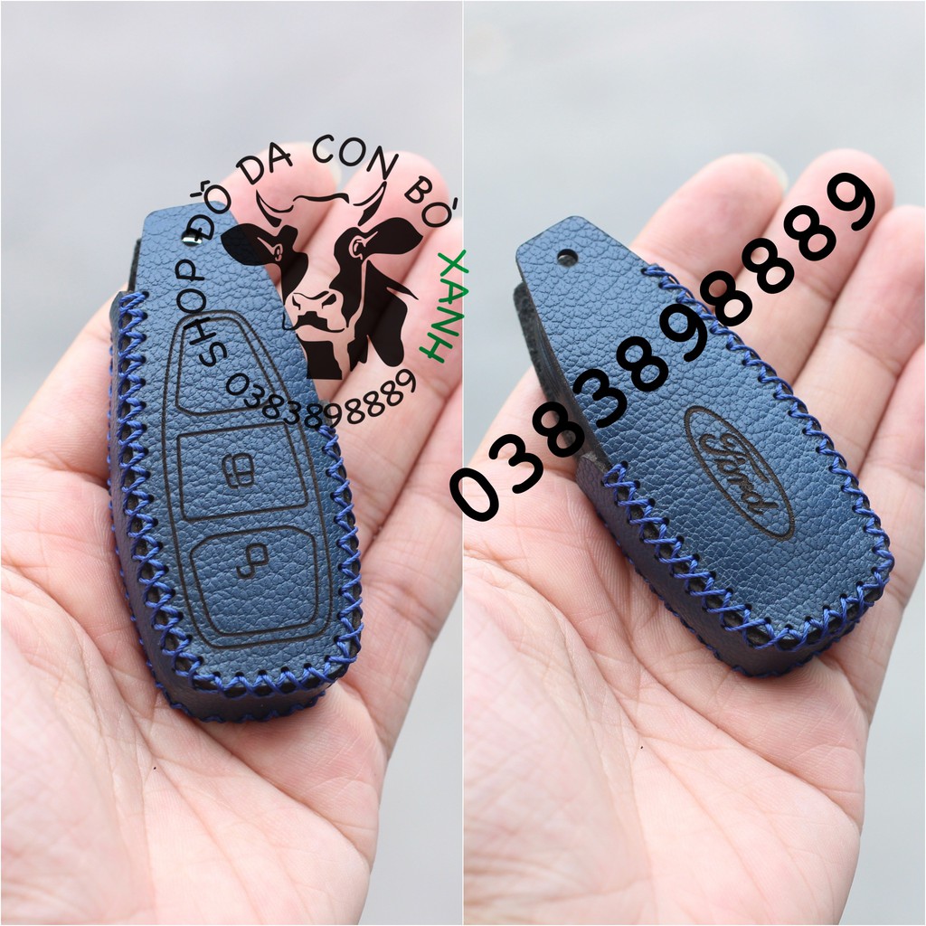 bao da chìa khoá Ford Ecosport, Fiesta, Focus handmade da thật 004