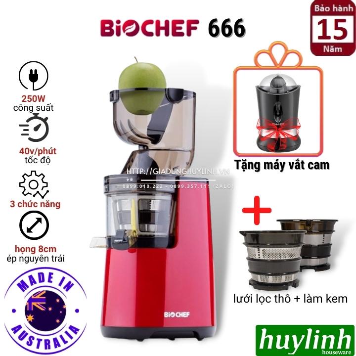 [Mã ELHAMS5 giảm 6% đơn 300K] Máy ép trái cây chậm Biochef 666 - Sản xuất Australia - [Sale Tết 2022] - Bảo hành 15 năm