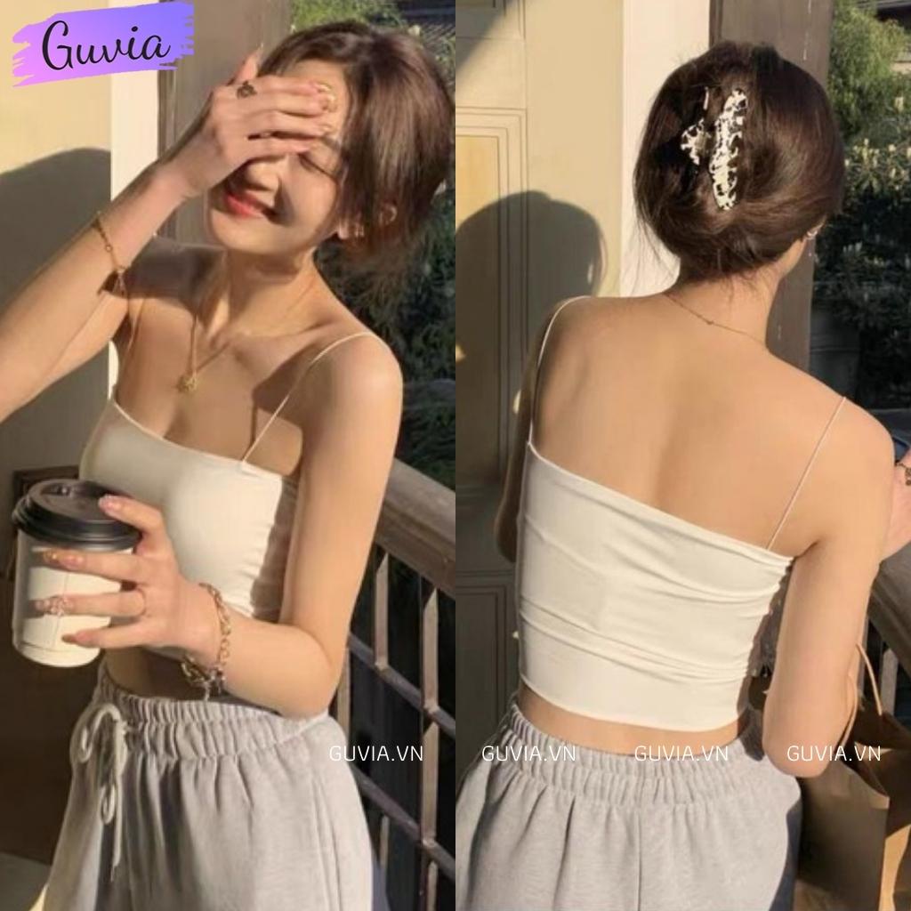 Áo Hai Dây Croptop Sợi Bún Ôm Body Thun Gân, Áo 2 dây Croptop kiểu Sexy dáng ôm Siêu Đẹp Guvia