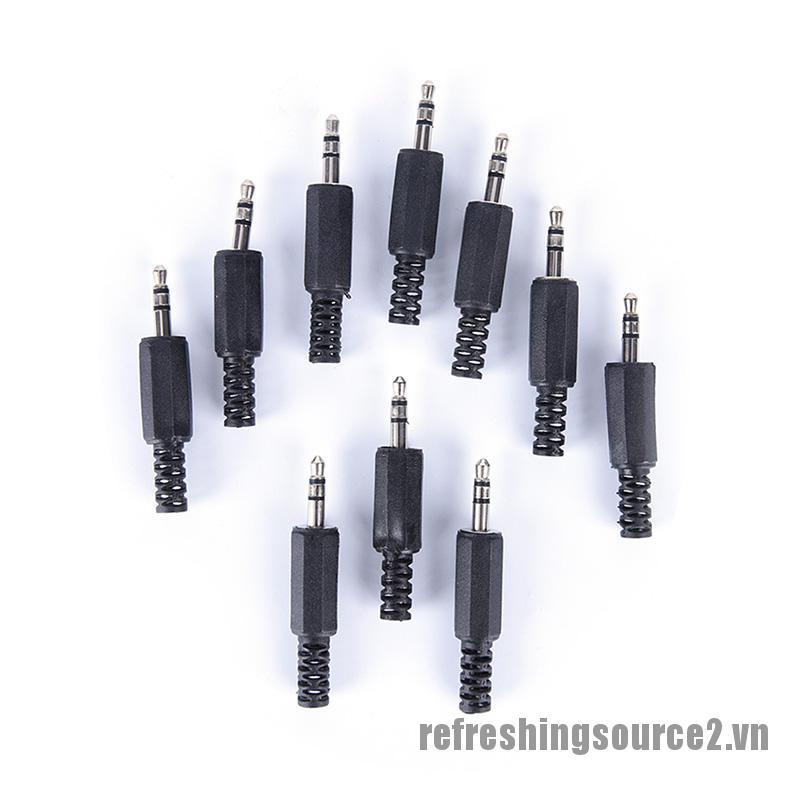 [REF2] 10pcs/lot 3.5mm audio male plug jack adapter stereo connector headphone
