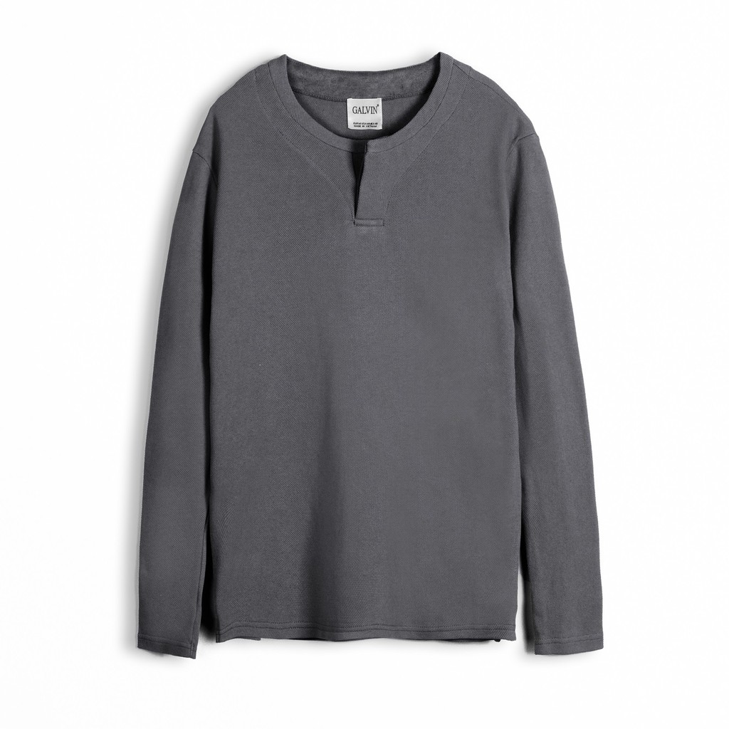 Áo nam dài tay dệt 3D Galvin đáp da lộn chất dệt chìm co giãn ANGV3 - Leo Vatino | BigBuy360 - bigbuy360.vn