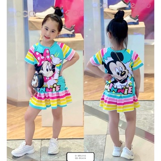 Bộ váy sọc thun lạnh bé gái