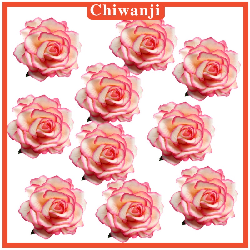 [CHIWANJI] 10 Pieces Artificial Silk Rose Buds Flower Head DIY Accessories