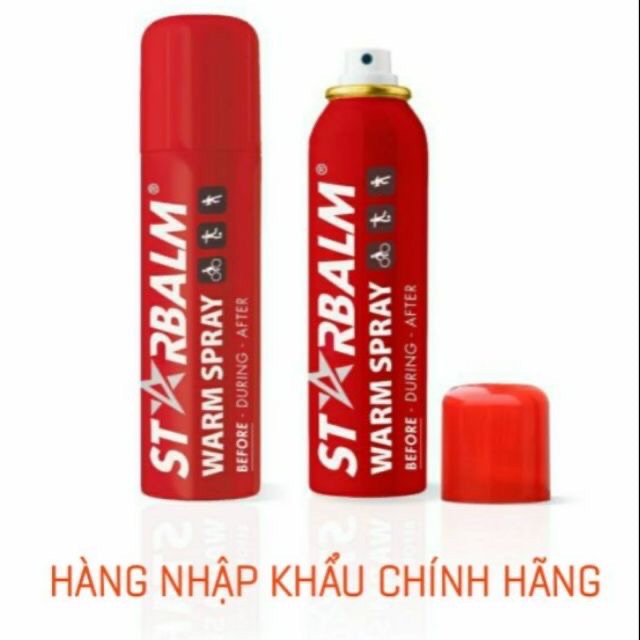 Chai xịt nóng STARBALM 150ml Hà Lan (Chính hãng)- Giảm nhanh các cơn đau chấn thương trong thể thao