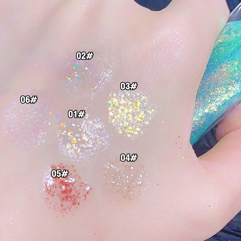 Phấn Mắt Dạng Lỏng 6 Màu Ngọc Trai Kim Cương Lấp Lánh Tự Nhiên Lâu Trôi Không Thấm Nước Maistok