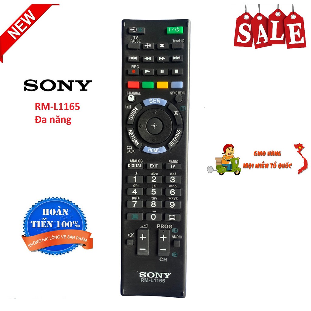 Điều khiển tivi Sony RM-L1165 đa năng các dòng tv sony Led/Lcd hiện nay - Hàng tốt [ BH đổi mới ]