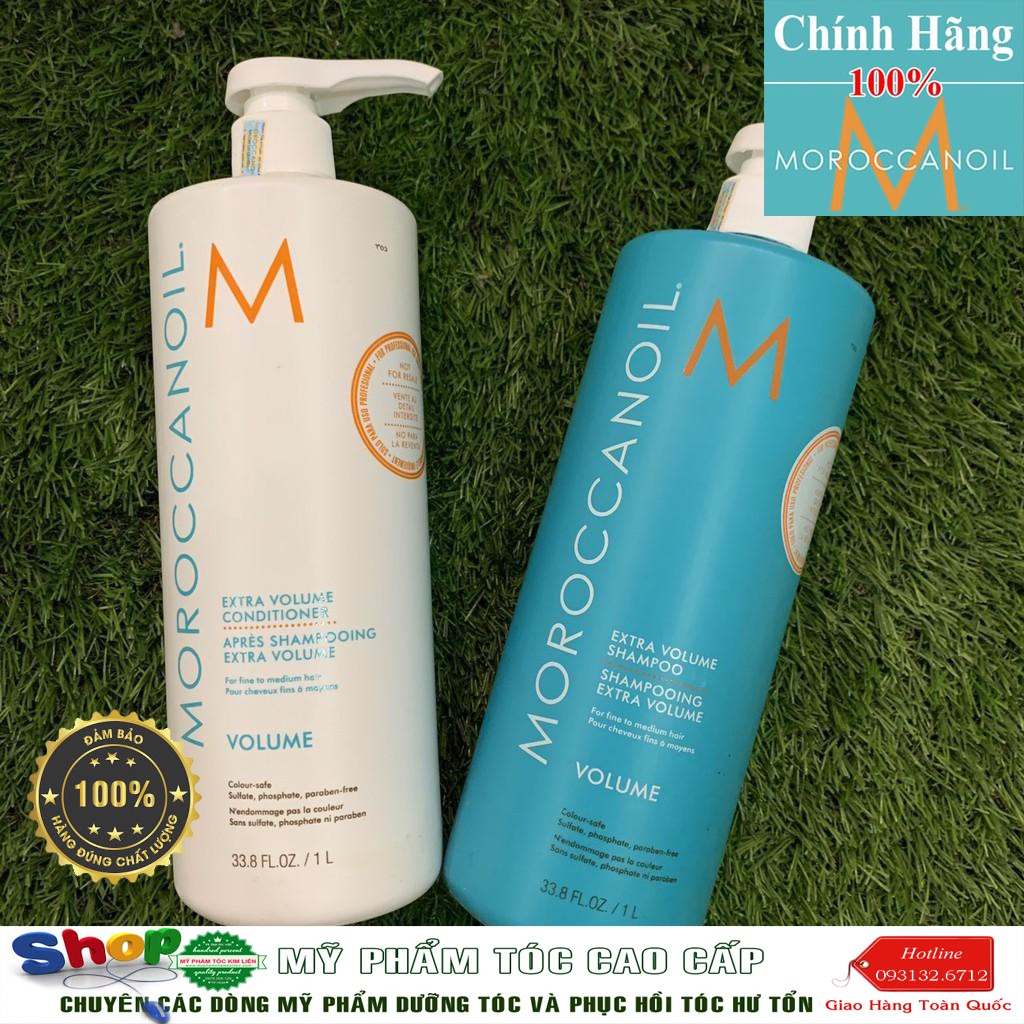 [Moroccanoi-chính Dầu gội xả tăng phồng tóc Moroccanoil Extra Volume 1000mlx2