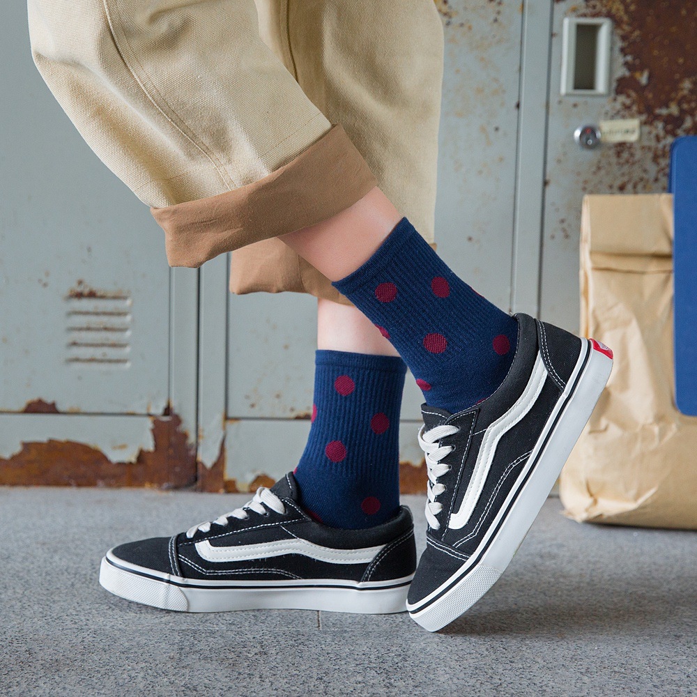 Vớ WAFNHA D334 in họa tiết chấm bi kiểu Hàn Quốc dễ thương cho nữ