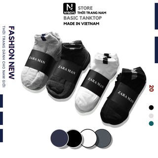 [𝗖𝗢𝗠𝗕𝗢 2] Vớ Tất Nam Nữ Cotton 100% Màu Trơn Cổ Ngắn - Màu ngẫu nhiên