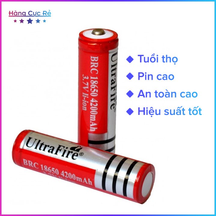 Pin sạc loại xịn Ultra Fire 18650 và Bộ sạc