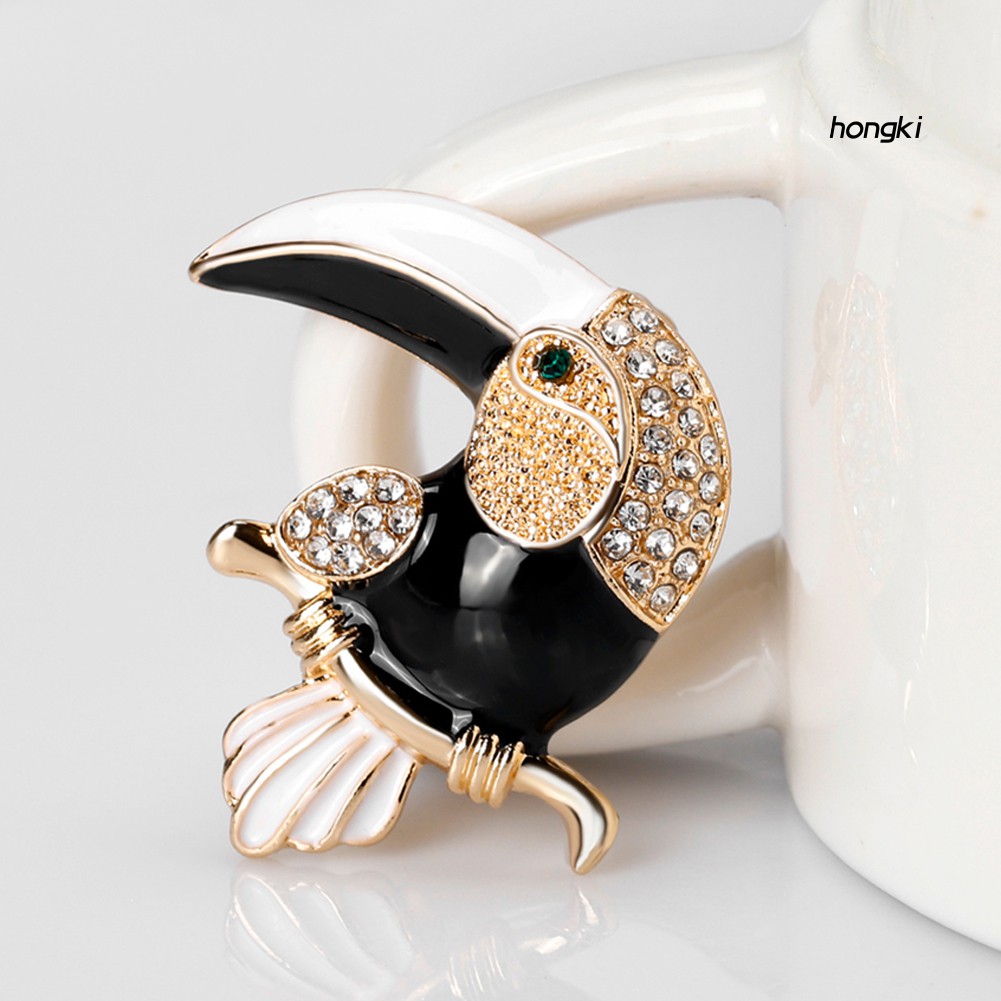 Ghim Cài Áo Hình Chú Vẹt Đính Kim Cương Giả Thời Trang Cho Nữ