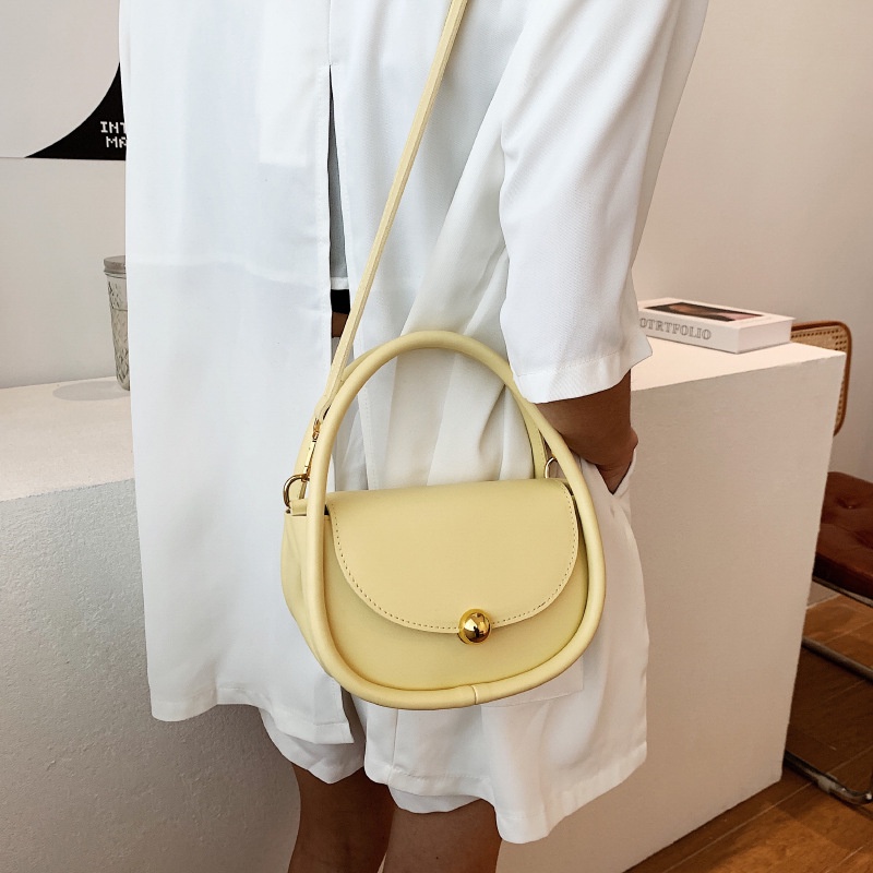 Túi Đeo Chéo Dáng Tròn Nhỏ Màu Trơn Thời Trang Xinh Xắn Cho Nữ