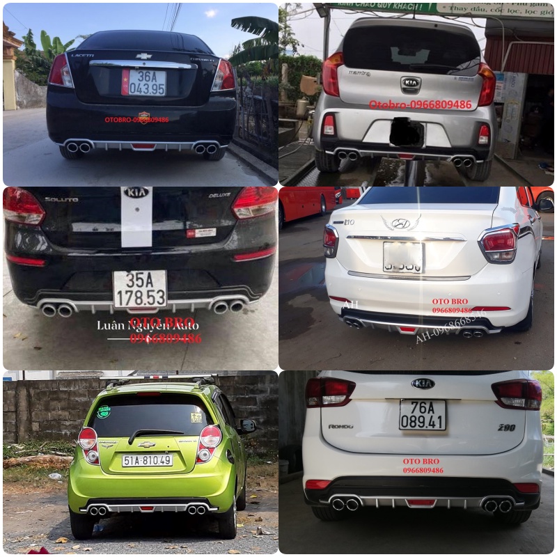 Lippo, lip chia pô mẫu 4 pô thể thao cho các dòng xe 4-7 chỗ ((GETZ, CRUZE, ALTIS, VIOS, RIO, MORNING, SPARK, SOLUTO...)